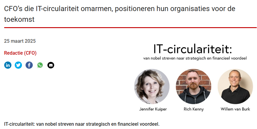 How CFOs Can Future-Proof Their Business with IT Circularity – Our Feature in CFO.nl